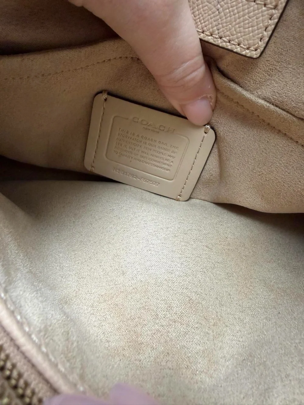 Coach Pebble Leather Satchel in Light Beige